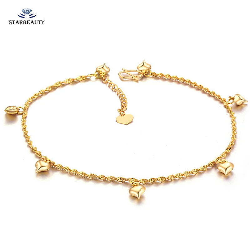 Ножные браслеты в форме сердца летняя цепочка для ног анклеты богемном стиле с