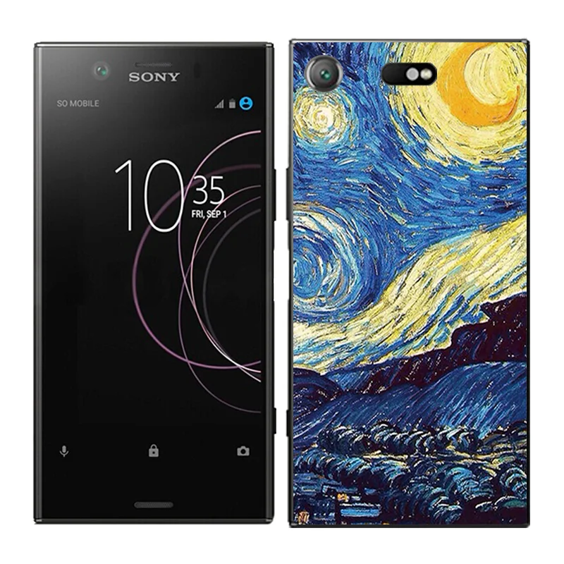 Чехол для телефона s для sony Xperia XZ1 Compact, чехол, задняя крышка с масляной росписью, Fundas, Мягкий Силиконовый ТПУ чехол, ультра тонкие чехлы - Цвет: 08