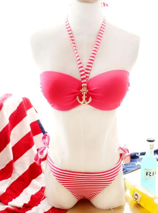 Женщины бикини установить 2017 новый мягкий полосатый bikinis сексуальное push up