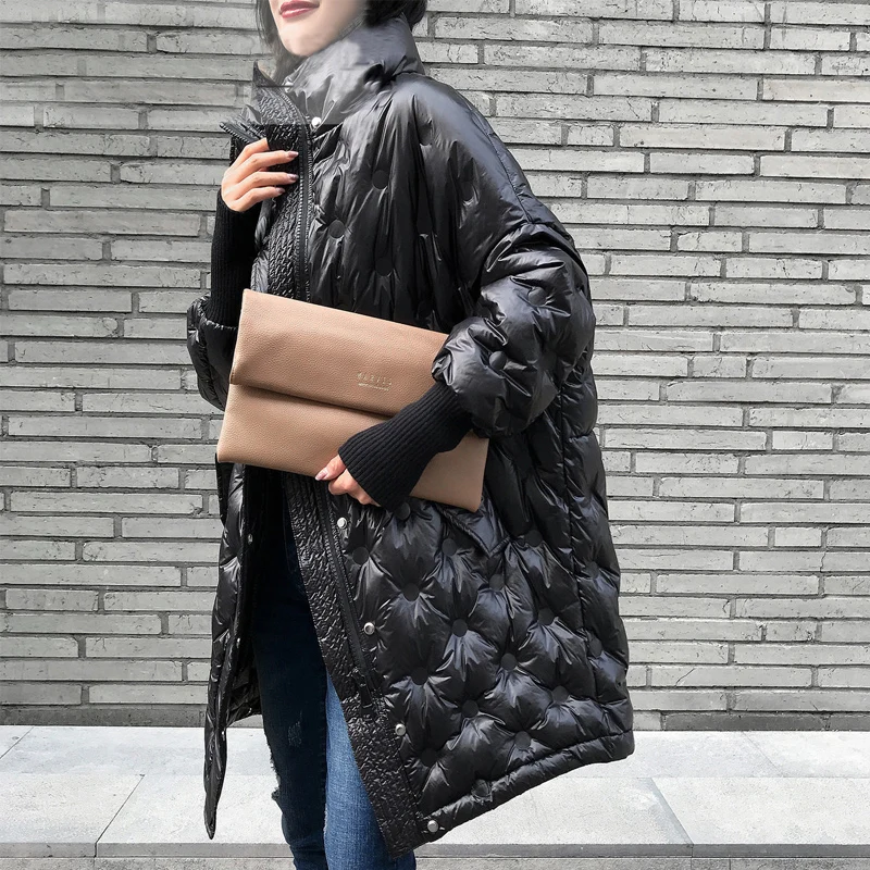 Пуховик женский длинная теплая парка с перьями 2019 | Женская одежда