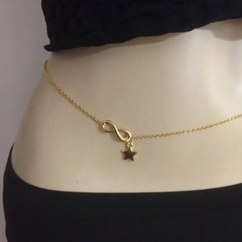 Цепочка на живот с кисточкой Восемь вечных сердец |