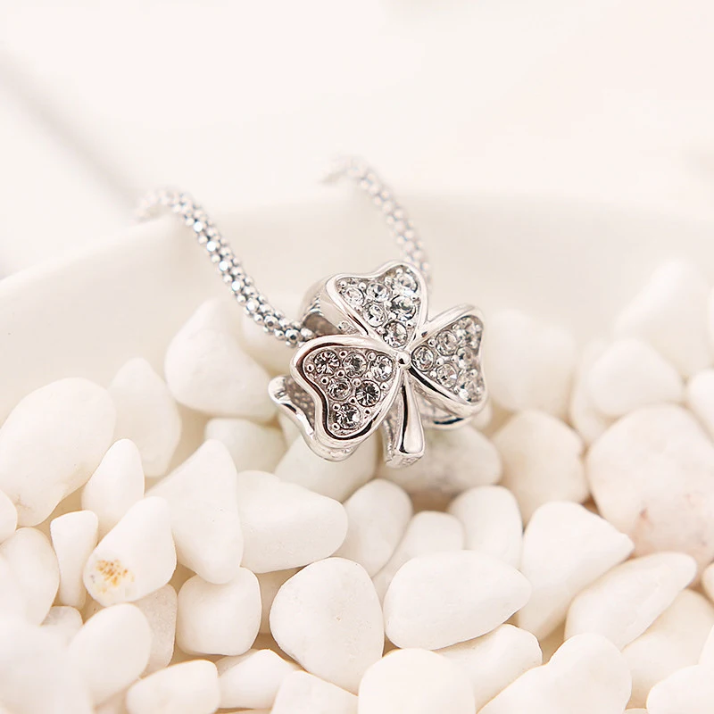 Новый 100% бусины из стерлингового серебра 925 очарование Двусторонняя Clover