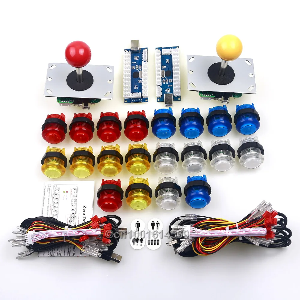 Новые наборы для аркадных игр сделай сам 2x джойстик + прозрачная пластиковая