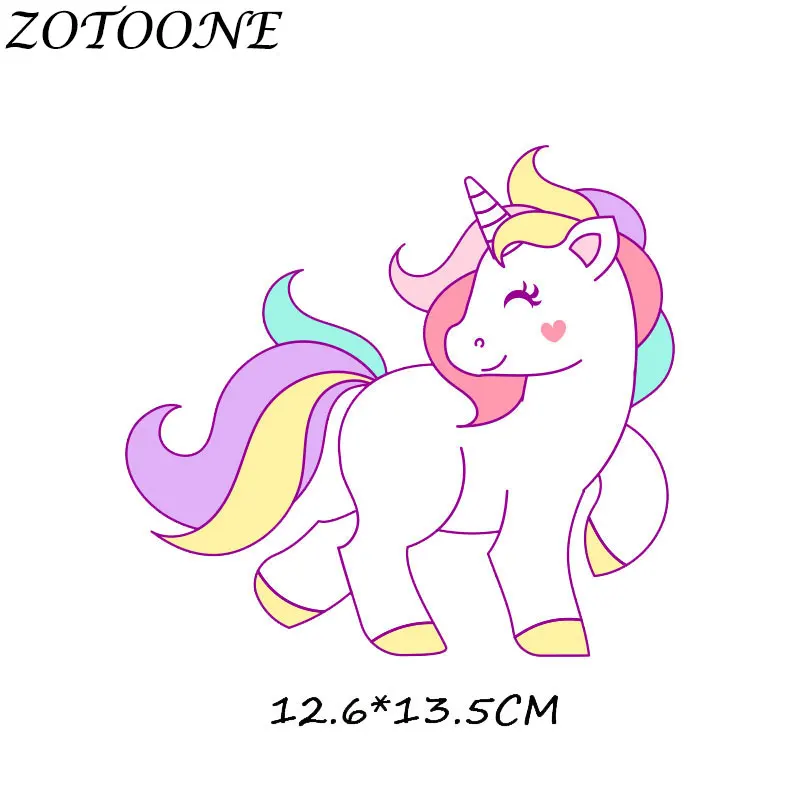 ZOTOONE Милая нашивка единорога для переноса утюгом нашивки одежды с цветами из