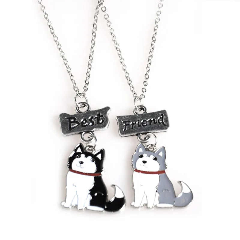 2 шт./компл. Lovely Alaska Husky подвеска ожерелья DIY Собака амулеты ожерелье лучшие друзья