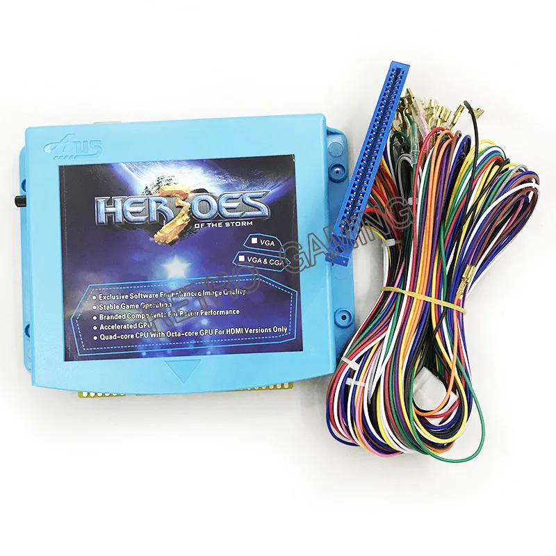 with harness 1660 в 1/645 в 1 игры Heroes of the stom 3 Jamma Multigame PCB плата VGA/CGA выход для CRT/lcd Pandora multigame PCB - Цвет: with harness