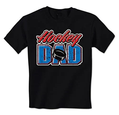 Бесплатная доставка Круглая горловина Мужская футболка Человек hockeyer папа