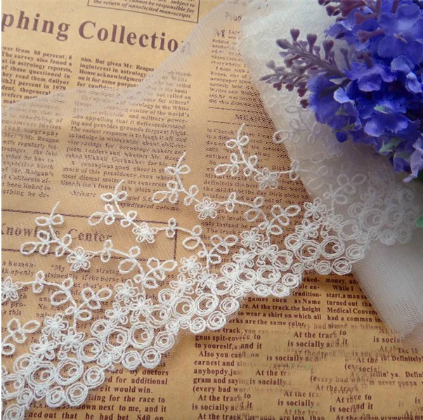 

5 yard/lot width 12cm 4.72" white bridal wedding dress mesh embroidery lace trim ribbon fabric for dress clothing 11829L4K472