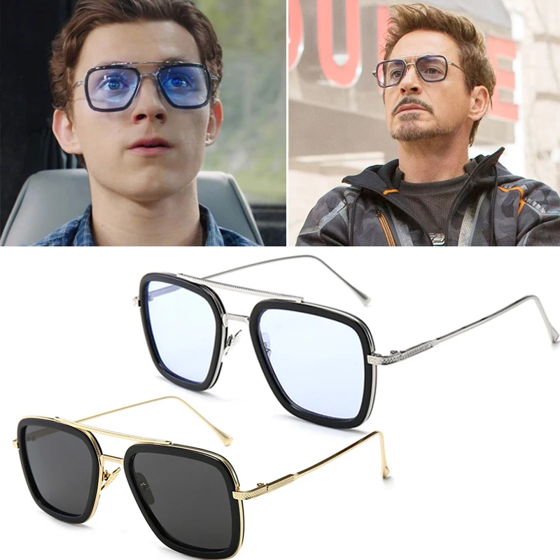 Человек-паук Железный человек TONY Stark Sunglass косплей реквизит ретро Edith очки Человек-паук далеко от дома солнцезащитные очки