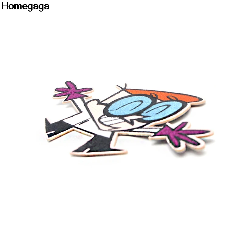 Homegaga Dexter's Laboratory аппликационные заплатки Сделай Сам утюжок на обувь джинсовая сумка рубашка одежда наклейки вышитые значки D2090