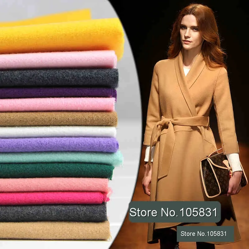 Thick Pure Color Wool Blend Fabric Two-Sided Cashmere Fabrics by the Meter 59'' wide for Garments diy Winter Coat Dress Suits | Дом и