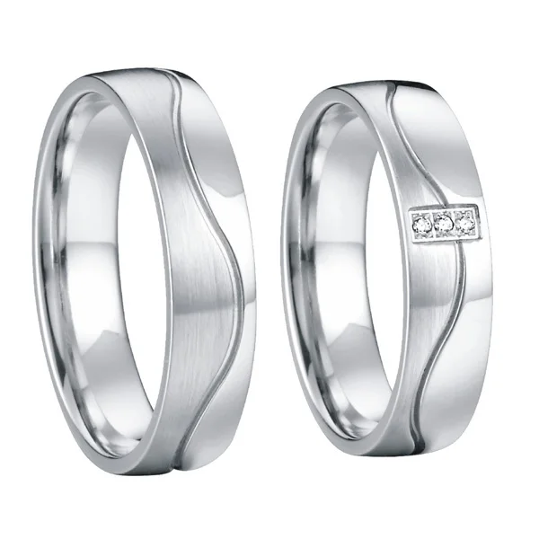 Пара колец для невесты из титановой стали цвет белое золото | Украшения и