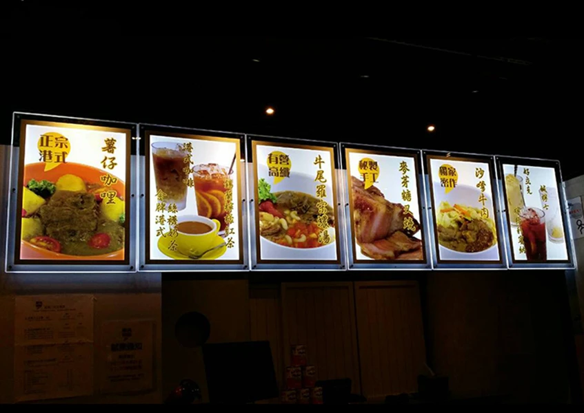 6XA2 супертонкая акриловая рамка для меню рекласветильник вая вывеска ресторана