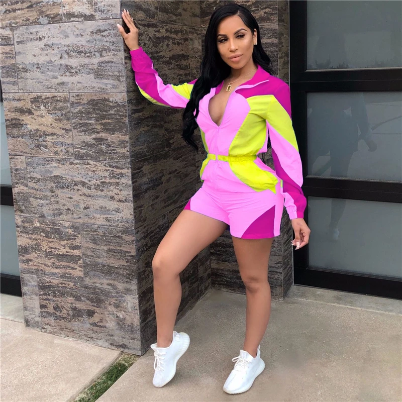 Лучший неоновый зеленый женский комбинезон большого размера модный элегантный