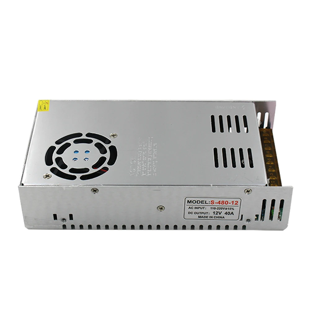 12V 40A 480W Драйвер импульсного источника питания для светодиодной ленты AC 100 240V вход