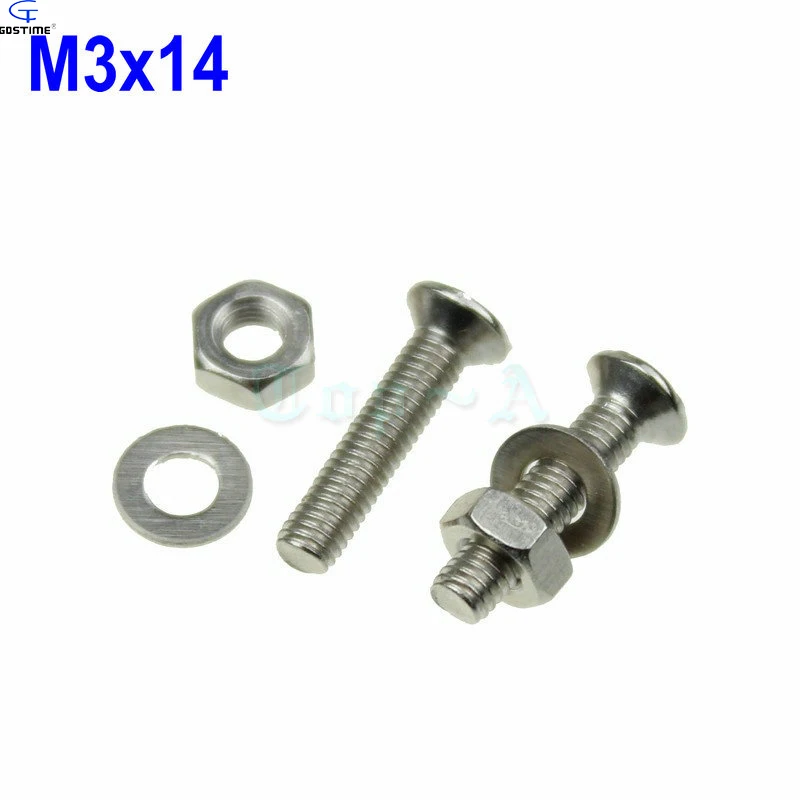 Gdstime 100 шт. в партии M3 x 14 мм Отвертка Phillips SS Cross встраиваемые Винты с плоской