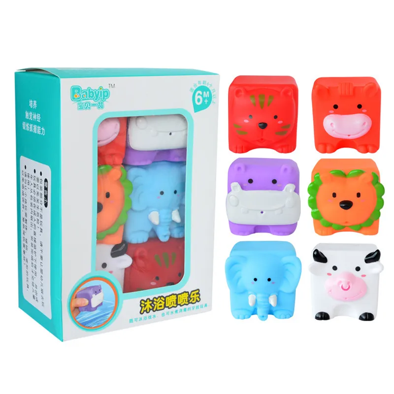 3 стиля Забавный мультфильм животных резиновый спрей для воды Детские Игрушки для ванны Kawaii водяная Ванна резиновые игрушки для ванной для детей