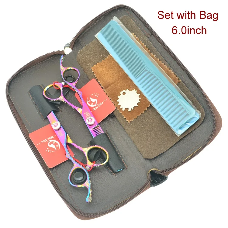 HA0385 with case 6,0 дюймов Meisha профессиональные левши Парикмахерские ножницы наборы Япония 440C салонные ножницы для стрижки волос филировочные Tesoura HA0385 - Цвет: HA0385 with case