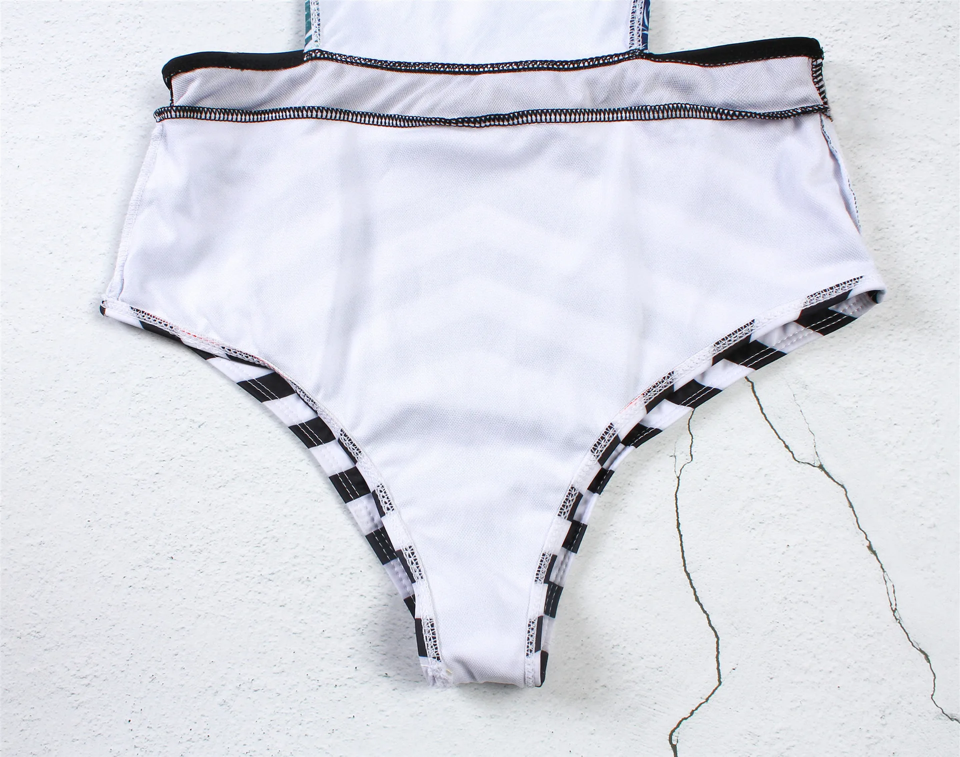 Новинка 2019 Женский Цельный купальник с высоким воротником и принтом монокини