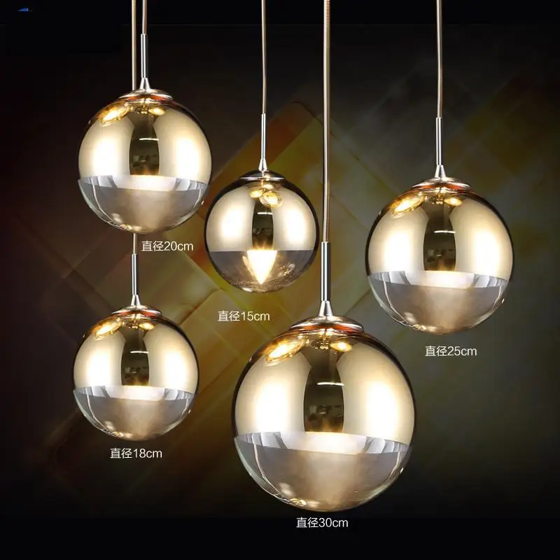 Золотистый Серебристый подвесной светильник для ресторана светодиодный