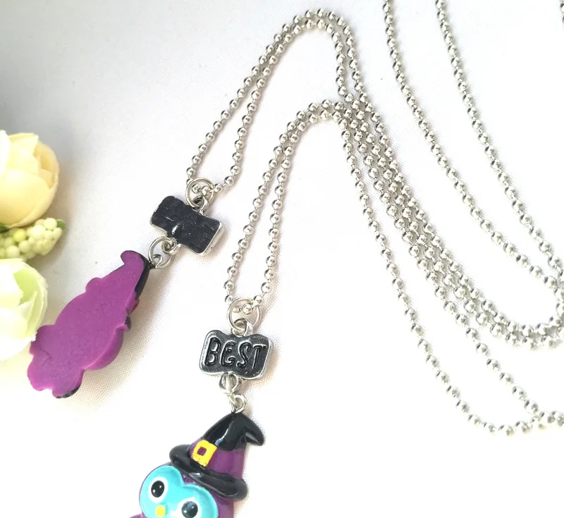 Kids Jewelry Children Best Friends Pendant Halloween Cute Owl BFF Necklace Wedding Gifts For 2PCS/Set | Украшения и аксессуары