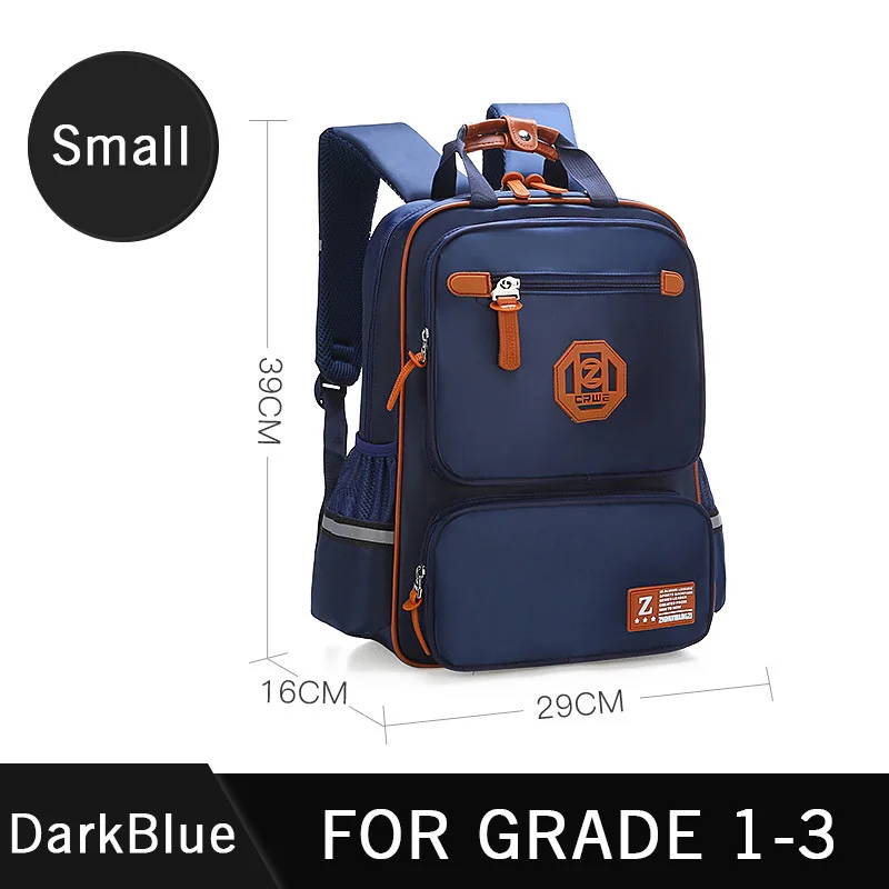 Small-DarkBlue Детские школьные сумки для мальчиков, Детские Водонепроницаемые рюкзаки в английском стиле, школьный рюкзак для девочек, ранец, ортопедический школьный рюкзак - Цвет: Small-DarkBlue