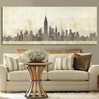Абстрактная картина с изображением Нью-Йорка манханты, пейзажа, здания, картина маслом на холсте, Настенная картина, Постер для гостиной