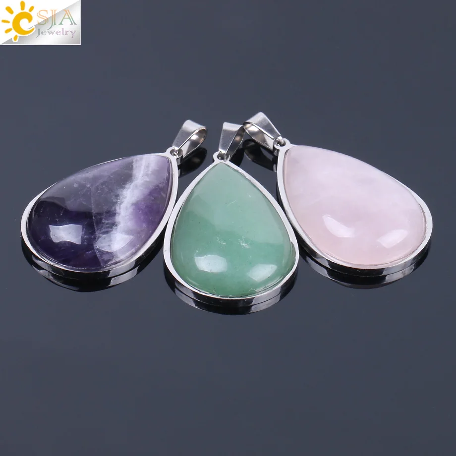 CSJA натуральный камень ФИОЛЕТОВЫЙ РОЗОВЫЙ КВАРЦ тигровый глаз хрустальные бусины