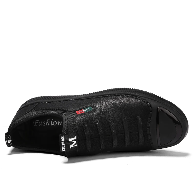 Мужские кожаные туфли Лоферы повседневная обувь Разделение дышащей кожи слипоны