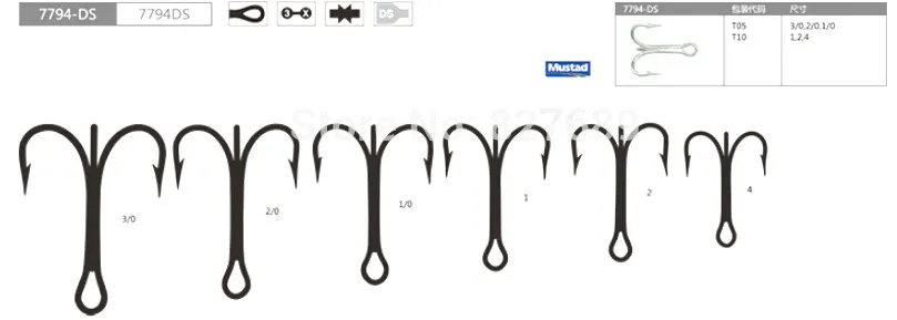 4 упаковки/лот Mustad тройные Крючки морские рыболовные крючки 7794-ds#3 x Bold 3 x усиленные DACROMET обработанные морские водостойкие крючки
