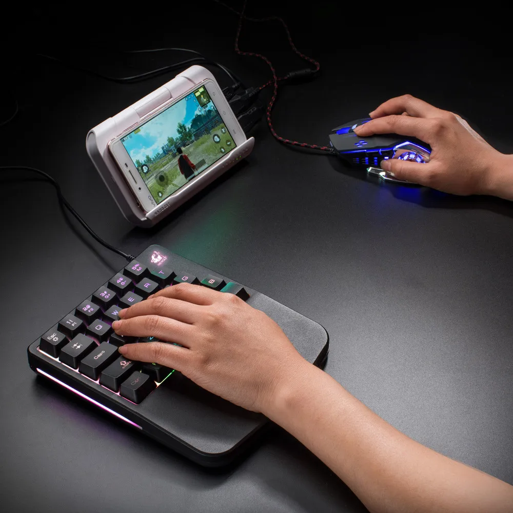 VOBERRY для K108 проводной 28-клавишная светодиодный Подсветка USB Эргономичный одной рукой клавиатура игровая клавиатура подходит для левшей Применение