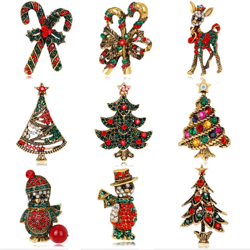 Стильные броши рождественские украшения Xmas Tree олень брошь &quotСнеговик&quot с
