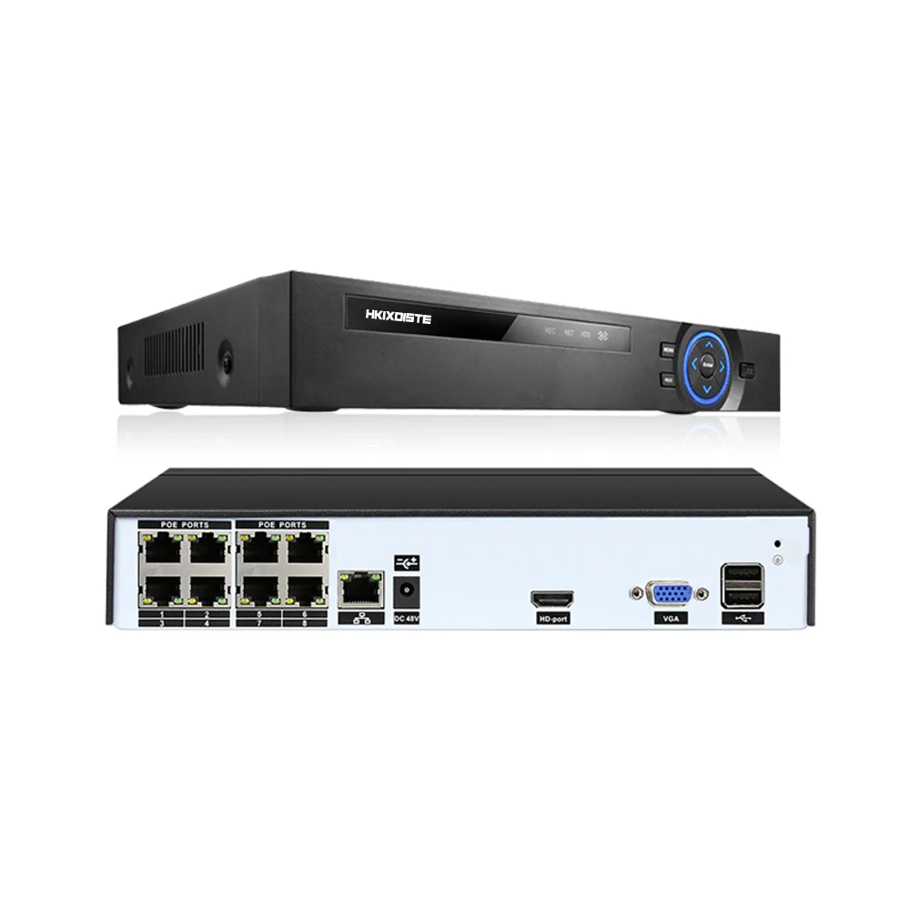 HKIXDISTE 8CH NVR 1080P IP сеть POE видео запись ИК Крытый Открытый камера видеонаблюдения