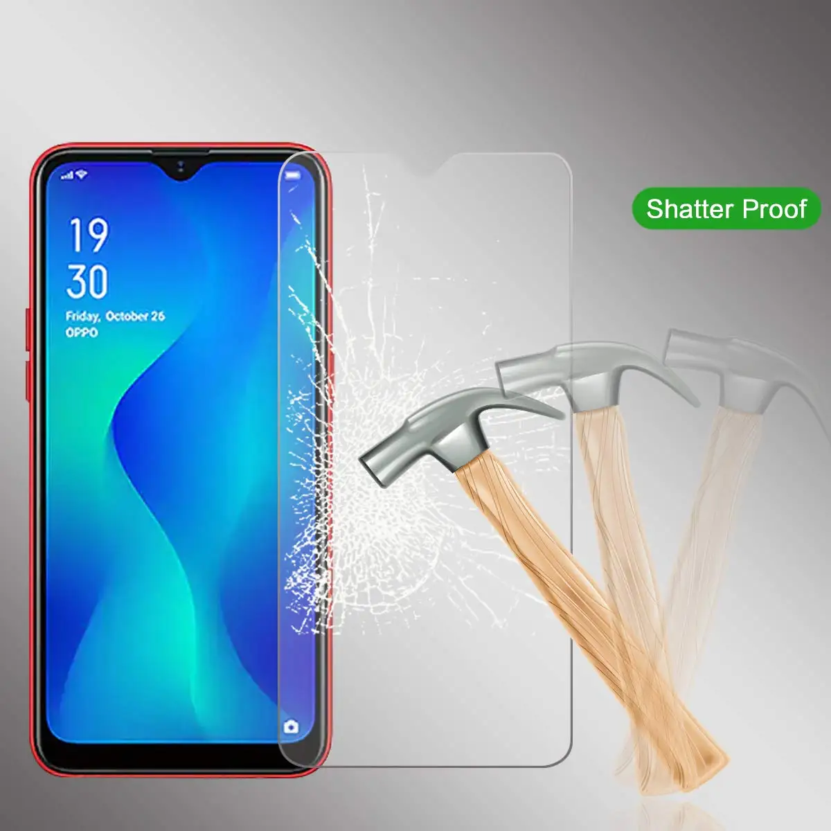 Защитное закаленное стекло для OPPO A1K защитная пленка экрана чехол + чистые