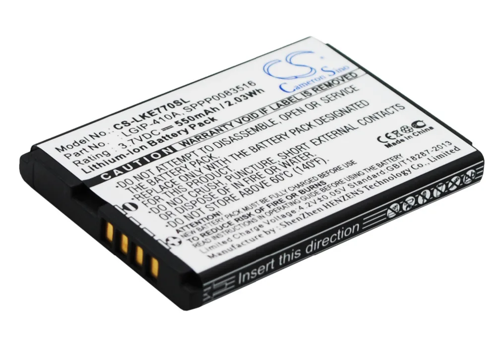 Мобильный телефон Батарея для LG 278A KE770 KF500 KF510 KG289 KG77 (P/N LGIP-410A SBPL0085603 SPPP0083516) |