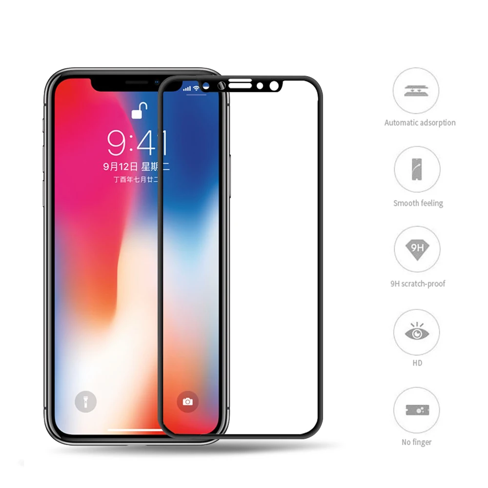 Full Cover 4D for Iphone x Tempered Glass iphone 8 Plus iphone8 screen Protector iX i8 plus 9H Protective glass film | Мобильные