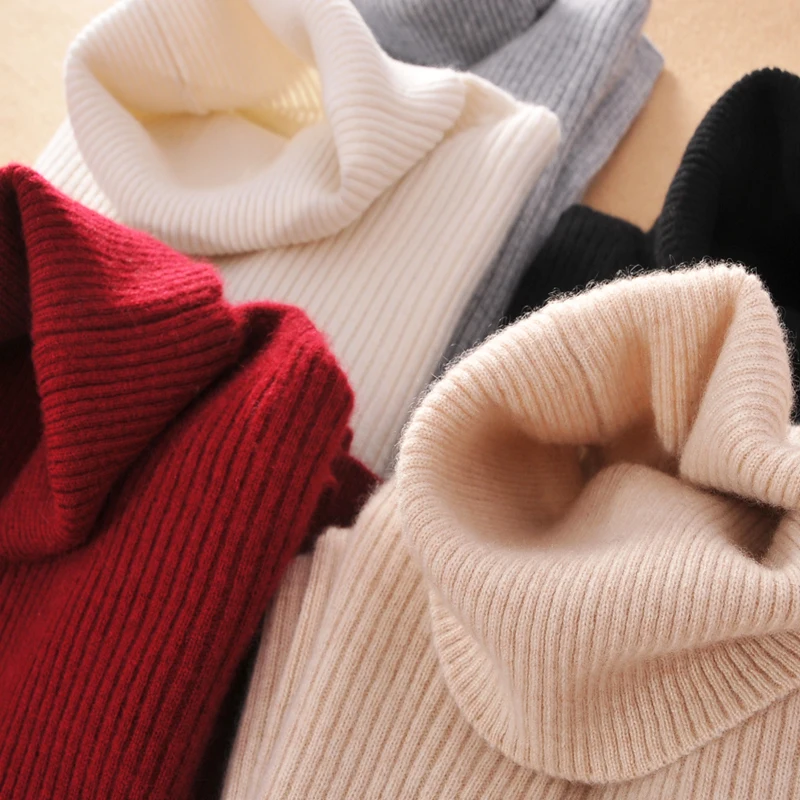 2017 кашемировый свитер с высоким воротником женский тонкий пуловер утепленная