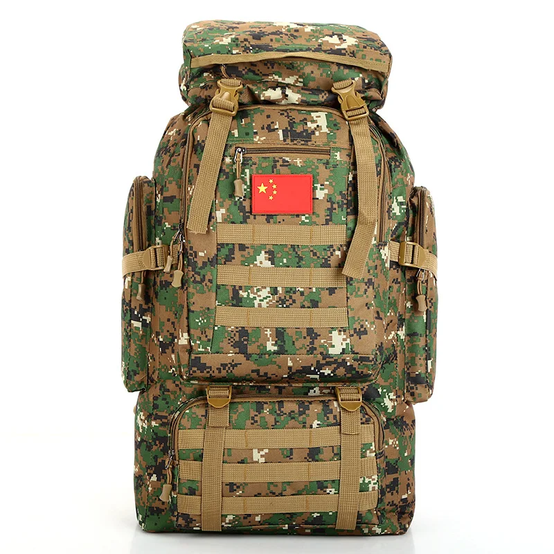 Multifunctional Waterproof Men and Women Camouflage Large Capacity Outdoor Mountaineering Backpack60L+10L | Спорт и развлечения
