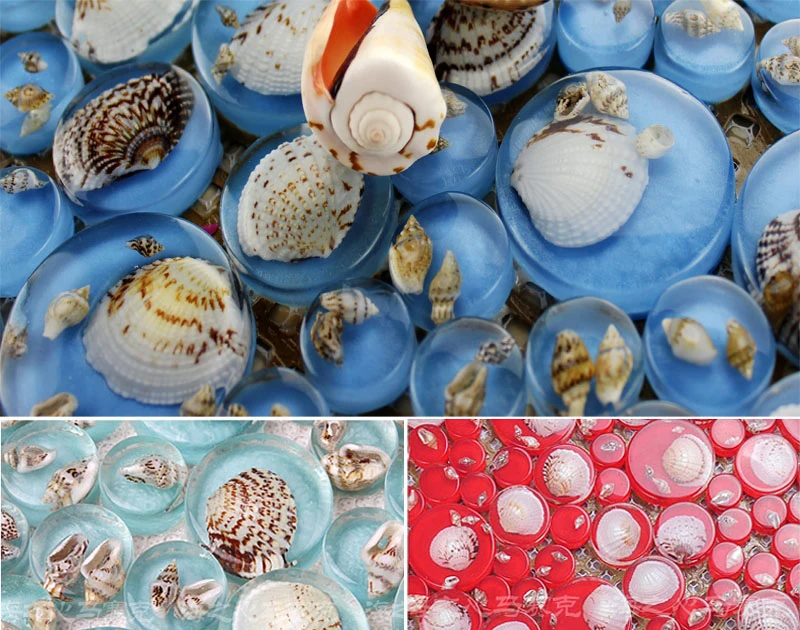 

Round Eastern Mediterranean blue resin natural shell mosaic tiles EHM1032 for kitchen backsplash bathroom shower wall mosaic