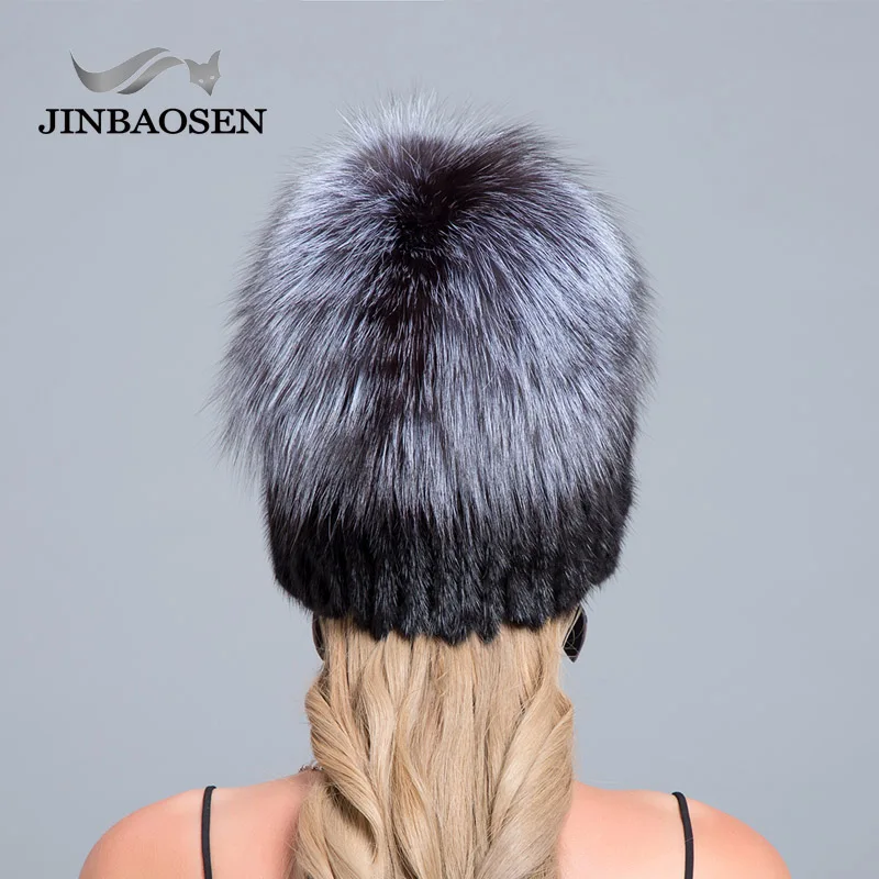 JINBAOSEN/Лидер продаж русская меховая шапка Оттер с лисой в сочетании мехом модная