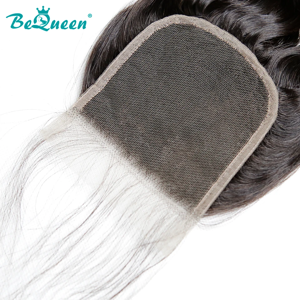 Bequeen бразильские волосы плетение 4 пучка с закрытием волна воды человеческие