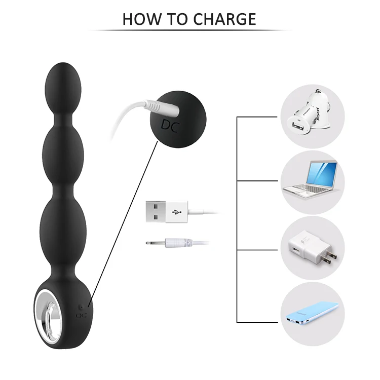 Anal Sex Toys For Men Vibrator Rotation Beads Male Prostate Massage Masturbator Butt Plug Silicone Erotic |