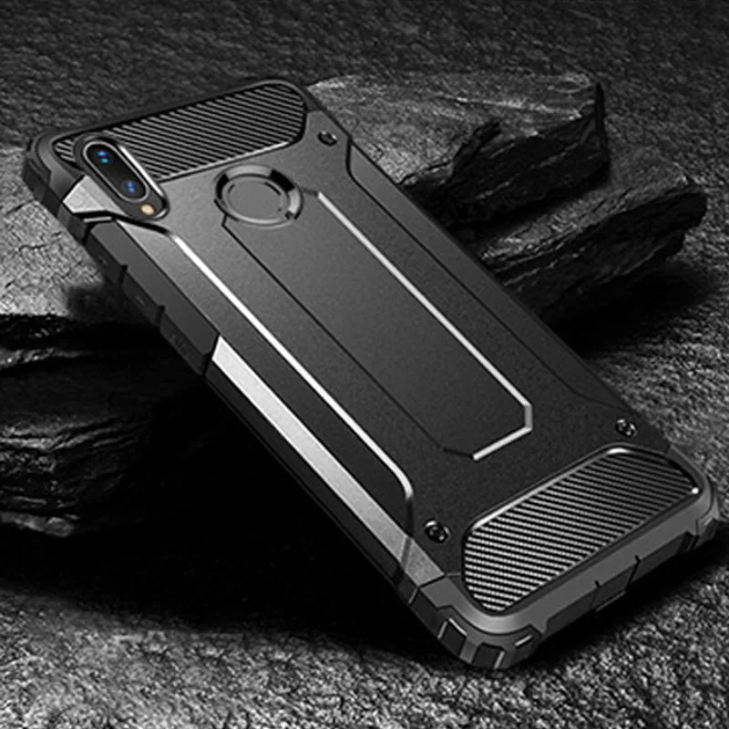 Black Роскошные Броня противоударный чехол на для ксиоми редми Xiaomi Redmi 7 примечание 6 7 Pro 5 плюс мягкий чехол для Xiaomi Pocophone F1 задняя - Цвет: Black