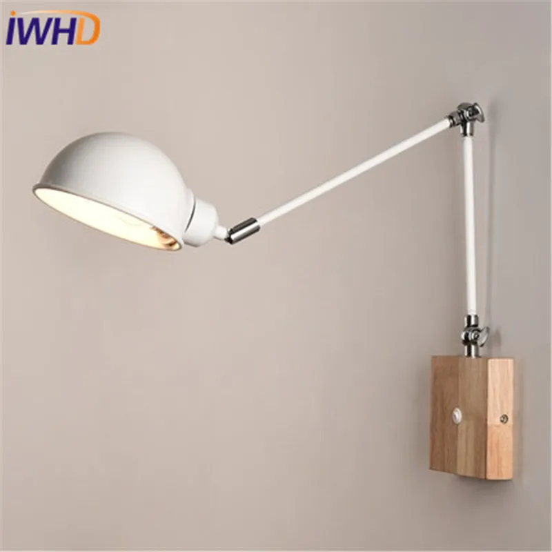 IWHD простое современное настенное бра с металлическим рычагом регулируемые