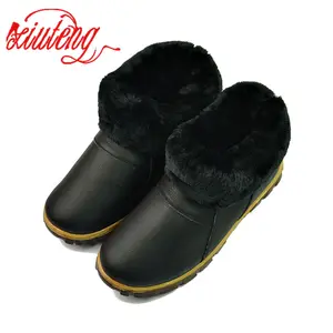 Мужские домашние тапочки Xiuteng, натуральная кожа, Нескользящие, плюшевые, теплые тапочки, плоская подошва, зимние Тапочки