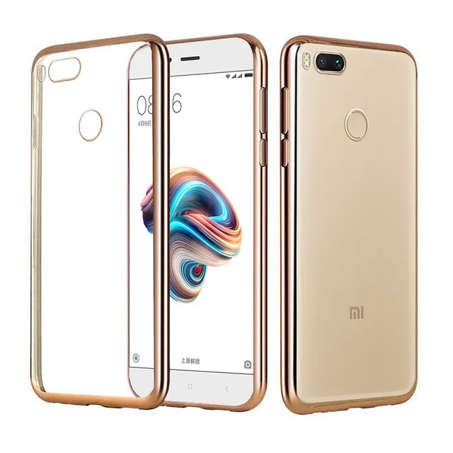 Позолоченный прозрачный ТПУ Мягкий силиконовый чехол-накладка для Xiaomi mi A1 mi x Max 2 Red mi Note 4 4x3 3s 4A чехол s - Цвет: Gold