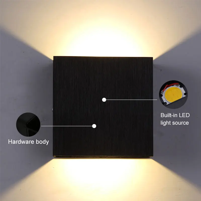 IP65 Waterproof 5CM indoor outdoor Led Wall Lamp modern Aluminum Adjustable Surface Mounted Cube Garden Porch Light | Лампы и