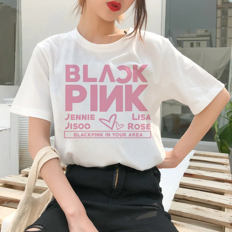 4038 Blackpink Kill This Love Футболка Harajuku LISA JISOO JENNIE ROSE 90s мультяшная футболка женская модная футболка женская футболка Ullzang - Цвет: 4038