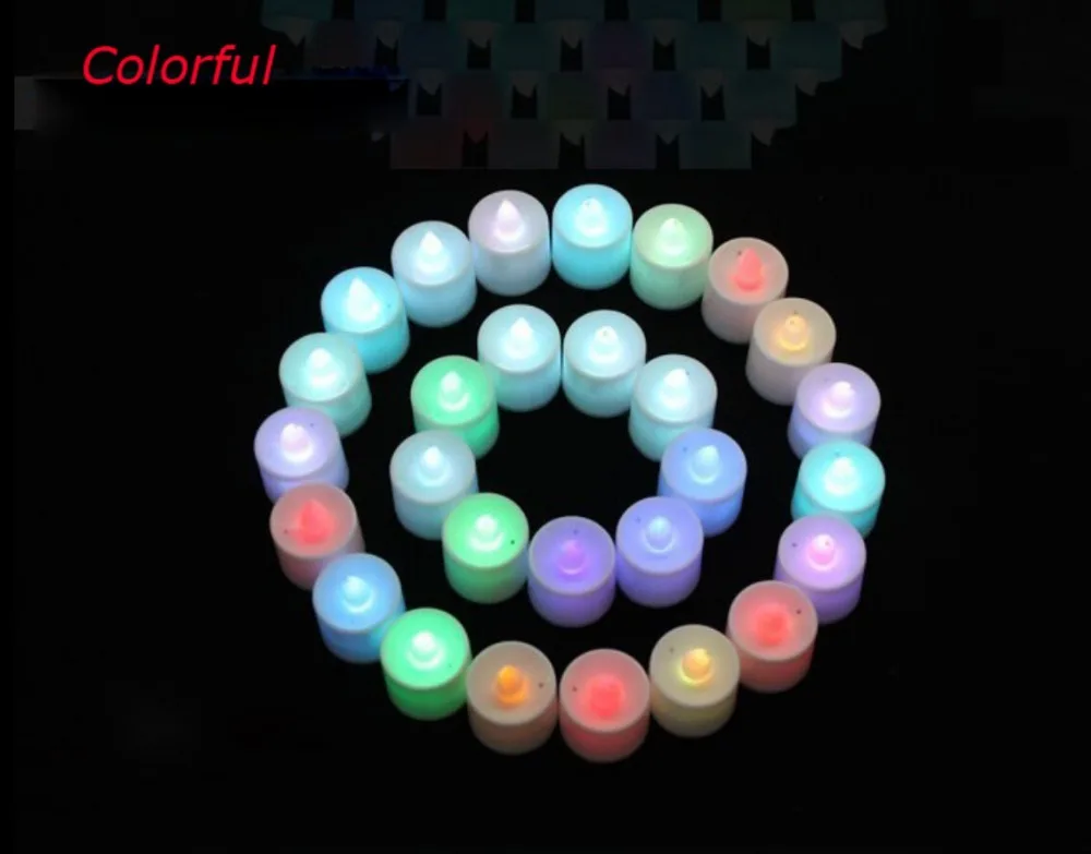 100 шт./лот Светодиодная свеча беспламенная батарейка Чайные свечи романтика