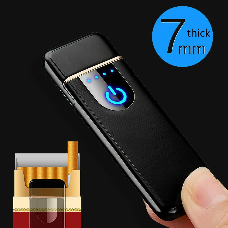 Новинка сенсорная ультратонкая USB Зажигалка перезаряжаемая аксессуары для